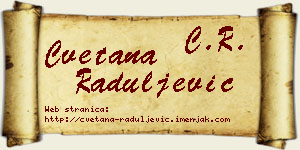 Cvetana Raduljević vizit kartica